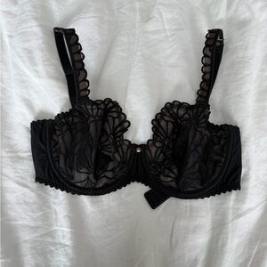 Prima Donna Black Sheer Floral Underwire Bra
